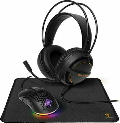 Deltaco Gaming Kit 3-In-1 Über Ohr Gaming-Headset mit Verbindung 2x3,5mm / USB Schwarz