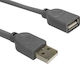 Powertech USB 2.0 Cable USB-A male - USB-A female Γκρι 1.5m (CAB-U145)