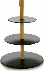 BigBuy Stone Dessert Tower Stand with 3 Tiers Black Ø30cmxY30cm BigBuy Stone Dessert Tower Stand with 3 Tiers Black Ø30cmxY30cm