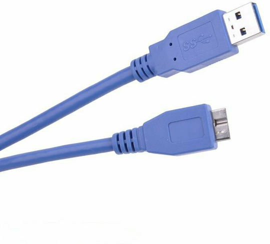 Cabletech Regular USB 3.0 spre micro USB Cablu Albastru 1.8m (DM-2902) 1buc