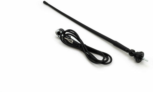 AMiO Κεραία Αυτοκινήτου Οροφής Βιδωτή 34cm Φ5mm με Καλωδιο 1.4m Μαύρο /AM