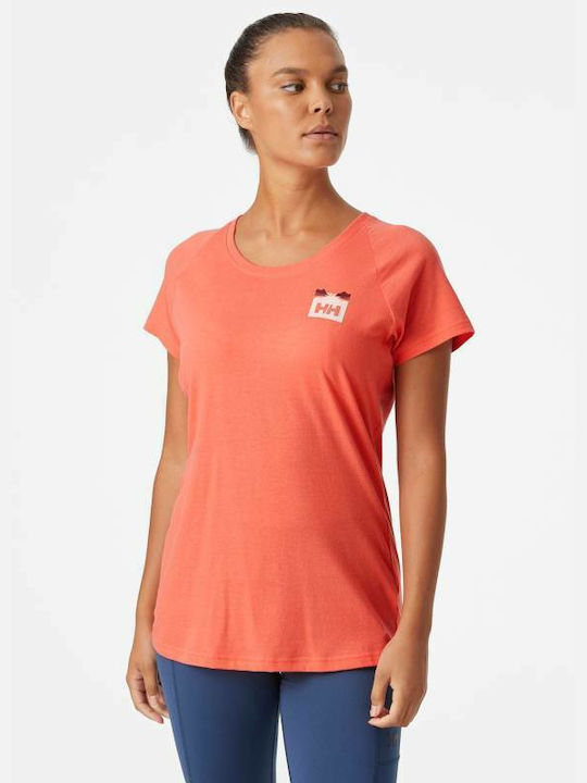 Helly Hansen Nord Graphic Drop Γυναικείο Αθλητικό T-shirt Peach