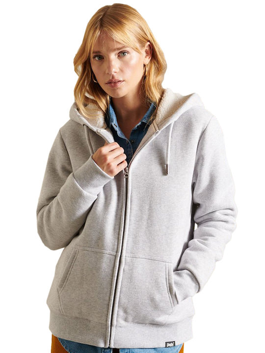 Superdry Borg Women's Hooded Cardigan Glacier Grey Marl