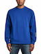 Stitch Panel Sweatshirt Blau