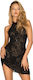Obsessive Softily Set Babydoll Sexy Chemise și tanga Black
