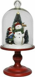 Iliadis Christmas Wood Illuminated SNowman Figure Red Battery 30x14x14cm