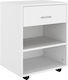 Cabinet de Birou Lemnos cu Roți & Sertare Alb 46x36x59cm