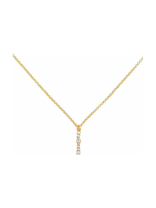 Excite-Fashion Elegant Essence Halskette Monogramm aus Vergoldet Silber mit Zirkonia Weiß I