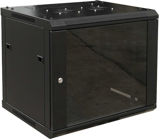 RACK06 Wandmontiert Rack-Schrank 18U 60x60x91cm Schwarz