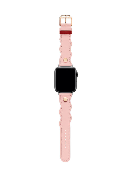 Ted Baker Wavy Λουράκι Δερμάτινο Ροζ (Apple Watch 42/44/45mm)