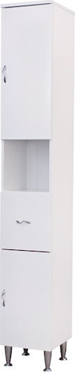 Savinidue Rimini Dulap Coloană Pentru Baie Pe Pardoseală Cu Melamină 33.5x31.5x198cm Albă