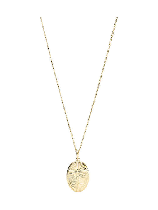 Fossil Vintage Motifs Κολιέ από Επιχρυσωμένο Ατσάλι