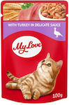 Happy Cat My Love Wet Food for Adult Cats In Pouch with Turkey σε Σάλτσα 1pc 100gr