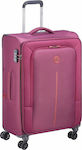 Delsey Caracas Medium Travel Suitcase Fabric Purple with 4 Wheels Height 68cm.