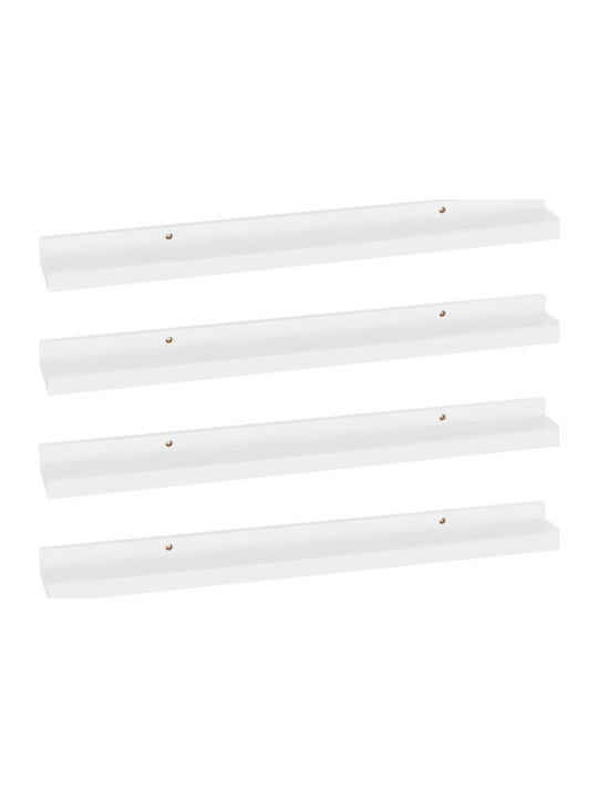 Shelves Wall White 4pcs 60x9x3cm