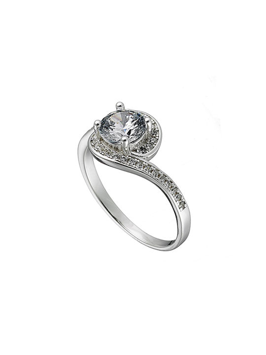 Oxzen Women's Silver Ring with Zircon