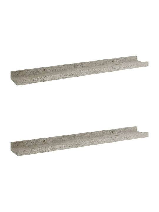 Shelves Wall Grey 2pcs 60x9x3cm