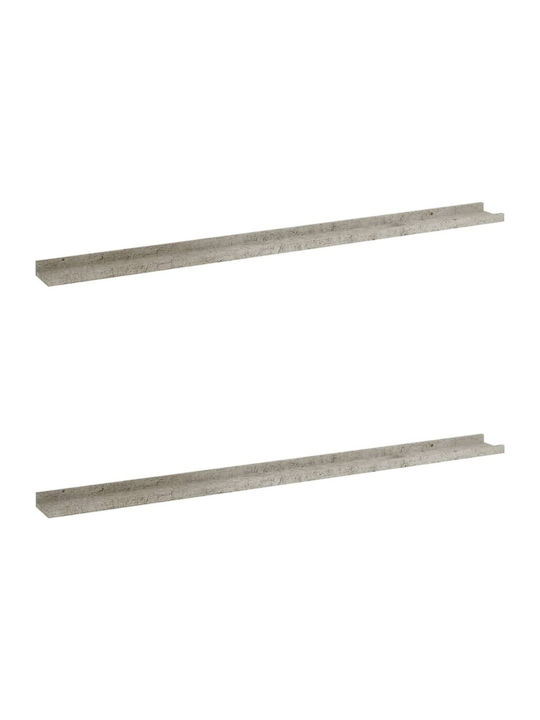 Shelves Wall 2pcs 115x9x3cm Gray