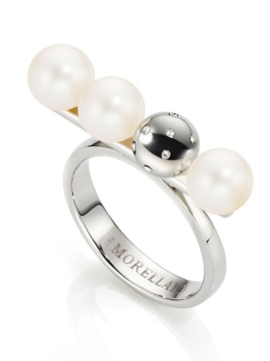 Morellato Lunae Ring with Stones made of Steel Gold Plated