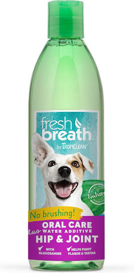 Tropiclean Fresh Breath Dental Health Hip & Joint Support Bay Leaf Mint Dog Mouth Wash against Bad Breath for Small Breeds 473ml