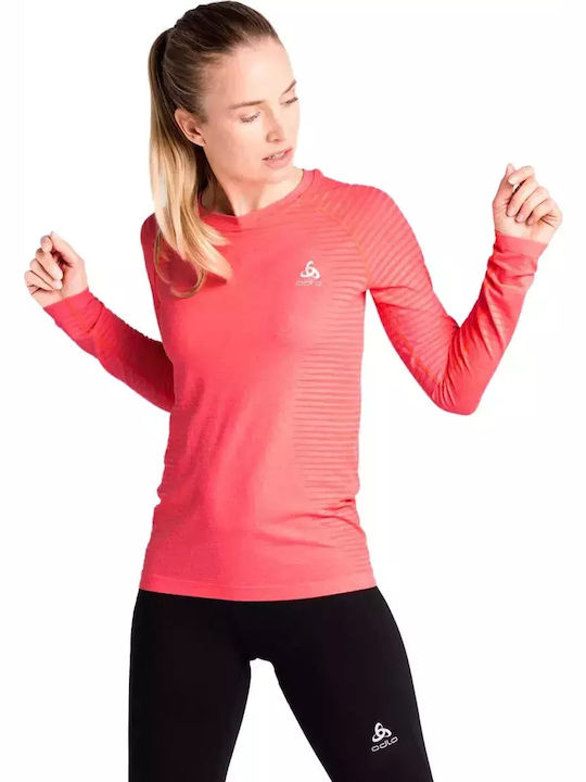 Odlo Essential Seamless Damen Sportlich Bluse Langärmelig Orange