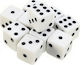 Plastic Dice White 1x1cm 10pcs