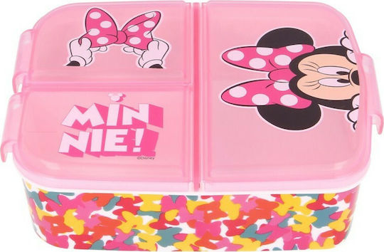 Stor Minnie Mouse Πλαστικό Παιδικό Δοχείο Φαγητού Minnie Ροζ 19.5 x 16.5 x 6.7εκ.