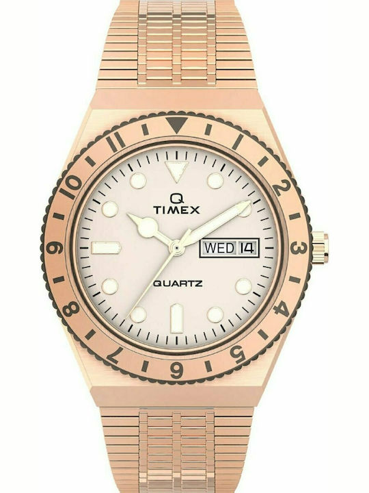 Timex Reissue Women's Watch Chronograph with Pink Gold Metal Bracelet