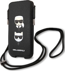 Karl Lagerfeld Saffiano Metal Logo S/M Sock & Pouch Μαύρο