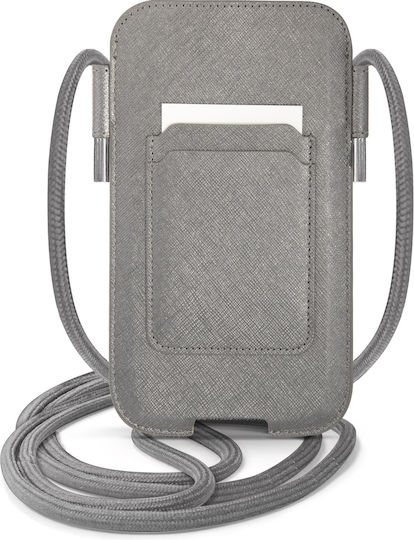 Guess Saffiano Metal Logo Чантичка Сив GUPHMPSASBGR