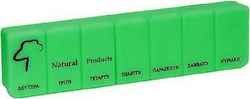 Natural Products Wöchentlich Pill Organizer with 7 Compartments in Grün color 90005 1Stück