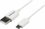 StarTech Regular USB 2.0 to micro USB Cable Λευκό 2m (USBPAUB2MW)