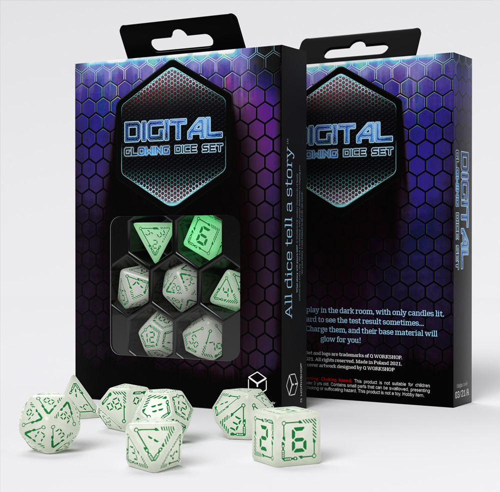 Q Digital Glowing Dice Set 7τμχ Skroutz.gr