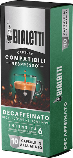 Bialetti Капсули Еспресо Безкофеинов Съвместими с машина Nespresso 10капси