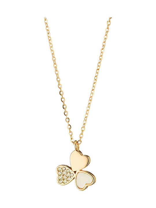 Oxzen Halskette mit Design Herz aus Vergoldet Silber