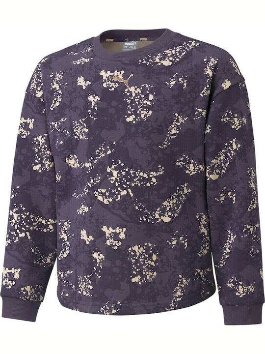 Fleece Kinder-Sweatshirt Lila Alpha