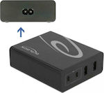 DeLock Βάση Φόρτισης με 2 Θύρες USB-A και 2 Θύρες USB-C 112W Power Delivery σε Μαύρο χρώμα (41440)