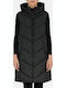 Juliet Women's Long Puffer Jacket for Winter with Hood Black