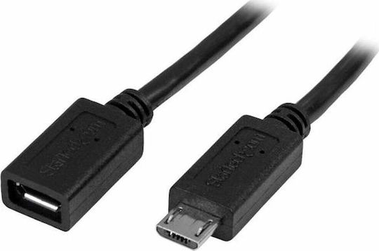 StarTech USB 2.0 Cable micro USB-B male - micro USB-B female Μαύρο 0.5m (USBUBEXT50CM)