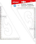 Γεωμετρικό Τρίγωνο Πλαστικό Διάφανο 23cm Motarro MI048-1