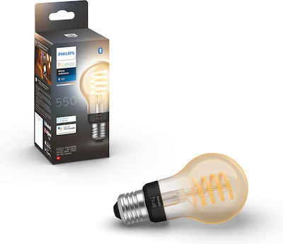 Philips Hue White Ambiance Smart LED-Lampe 7W für Fassung E27 und Form A60 Einstellbar Weiß 550lm