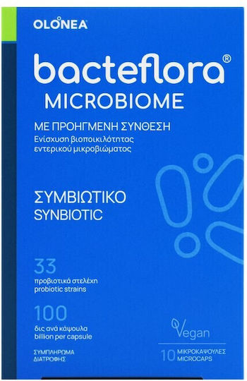Olonea Bacteflora Microbiome με Προβιοτικά και Πρεβιοτικά 10 φυτικές κάψουλες 10 κάψουλες