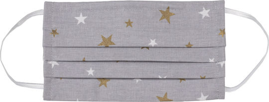 Zakcret Face Mask Kids Gray with Stars ΜΥ-ΠΑΙΔ\EL- 1pcs