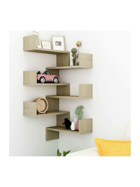 Corner Wall Shelves Sonoma Oak (2 Pieces) 40x40x50cm