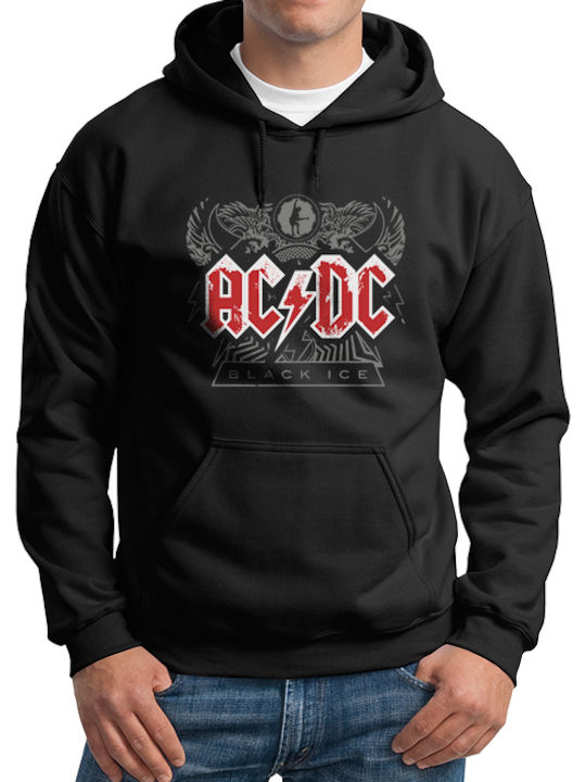 Sweatshirt Hooded ACDC Black Ice Black