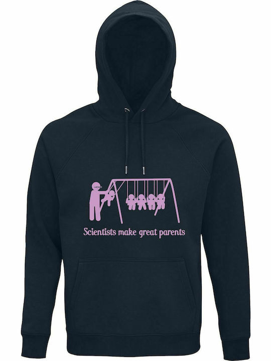 Unisex Hoodie, Organic "Scientists make Great Parents, Funny", French Navy