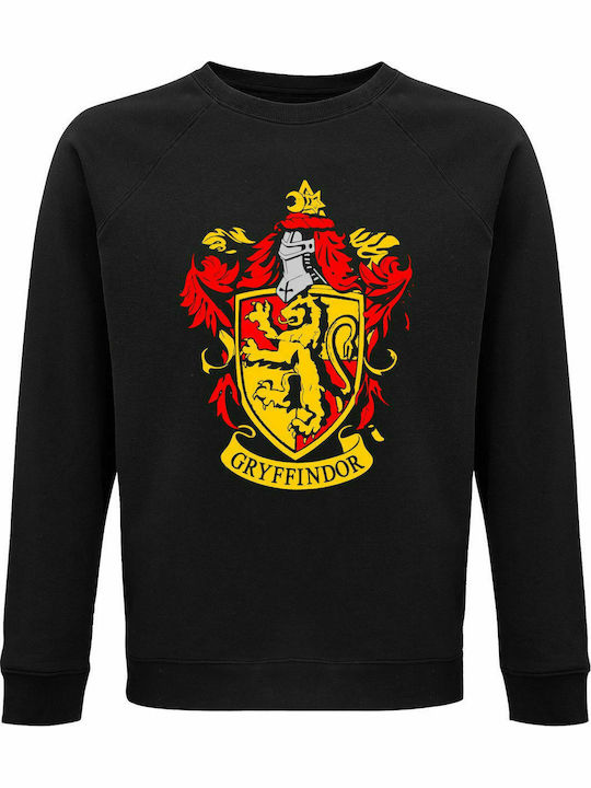 Sweatshirt Unisex, Organic "Gryffidor House Crest, Harry Potter", Black