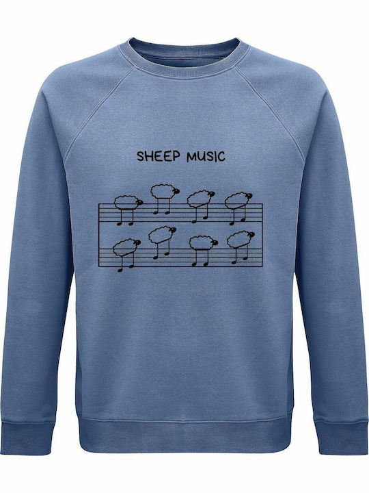 Sweatshirt Unisex, Bio "Schaf Musik", Blau