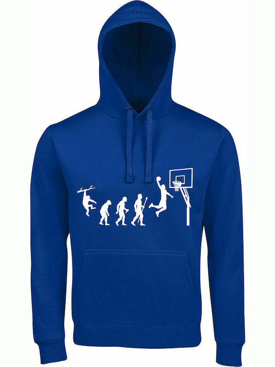 Hoodie Unisex "Basketball Evolution", Royal Blue