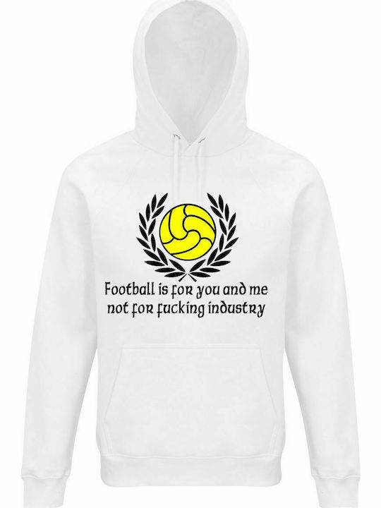 Kapuzenpulli Unisex, Bio "Gegen modernen Fottball", Weiß